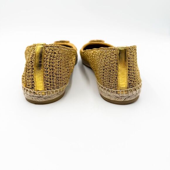 Gucci Lilibeth GG Pearl Crochet Espadrille Flats Metallic Gold EU 40 US 10 - Picture 5 of 10